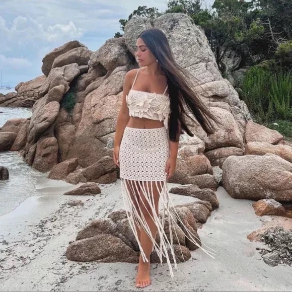 Zara Crochet Knit‎ Fringed Skirt - Picture 8 of 16